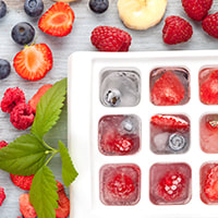 photo of frozen fruit ice cubes